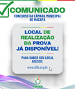 COMUNICADO: LOCAL DE REALIZAÇÃO DA PROVA